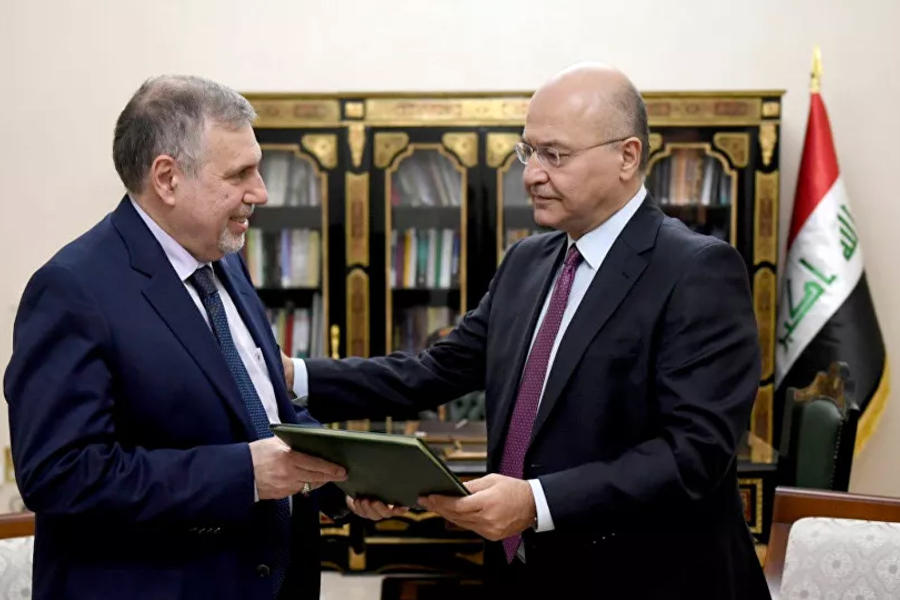 El saliente Primer Ministro designado Mohammed Allawi (izq.) junto al Presidente de Irak Barham Salih (Foto: Presidencia de la República)