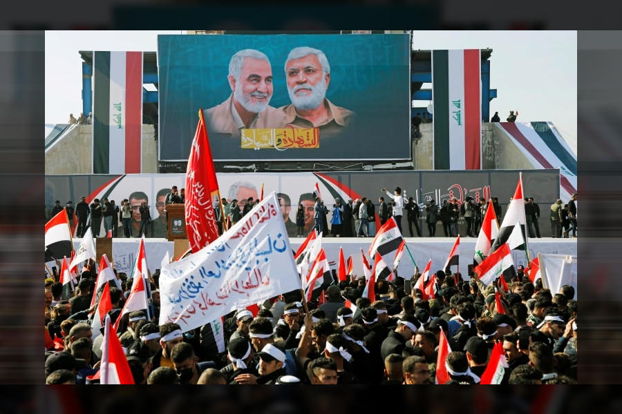 Iraquíes marcharon en aniversario del asesinato de Suleimani y al-Muhandis