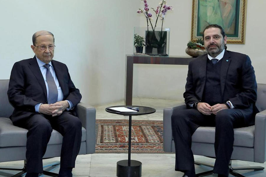 El presidente libanés, Michel Aoun y el primer ministro designado, Saad Hariri. Foto: AP.
