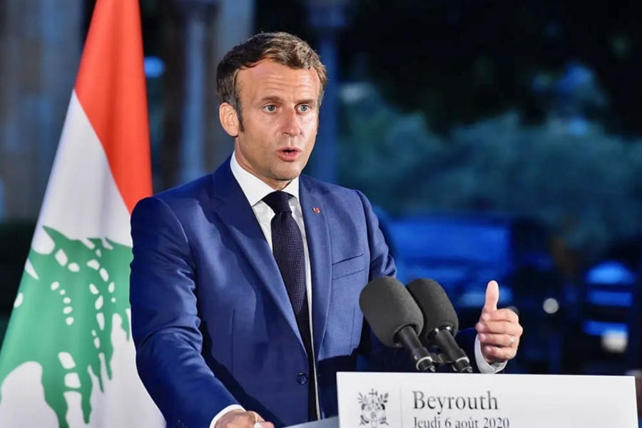 El presidente francés Emmanuel Macron en Beirut, Líbano, el 6 de agosto de 2020. Foto: AFP.