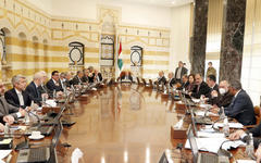 El gabinete de Mikati reunido en el Palacio Presidencial en Baabda este jueves. Foto: NNA.