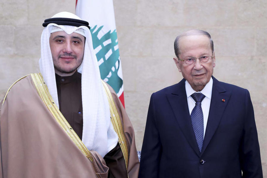 Sheikh Ahmad se reunió con el presidente del Líbano, Aoun. Foto: NNA.
