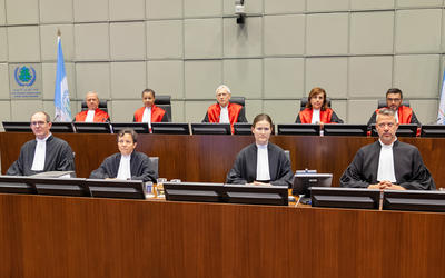 Audiencia ante el Tribunal Especial para el Líbano, 11 de septiembre de 2018. Foto: Justice Info. Audiencia ante el Tribunal Especial para el Líbano, 11 de septiembre de 2018. Foto: Justice Info.