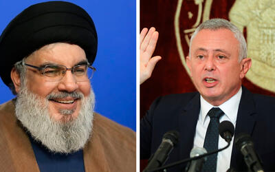 A la izquierda, el secretario general de Hezbollah, Hassan Nasrallah; a la derecha, el candidato presidencial libanés, Sleiman Frangieh. Foto: DSL. A la izquierda, el secretario general de Hezbollah, Hassan Nasrallah; a la derecha, el candidato presidencial libanés, Sleiman Frangieh. Foto: DSL.