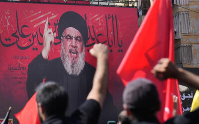 Nasrallah, hablando con motivo de Ashura. Foto: AP/Hussein Malla. Nasrallah, hablando con motivo de Ashura. Foto: AP/Hussein Malla.