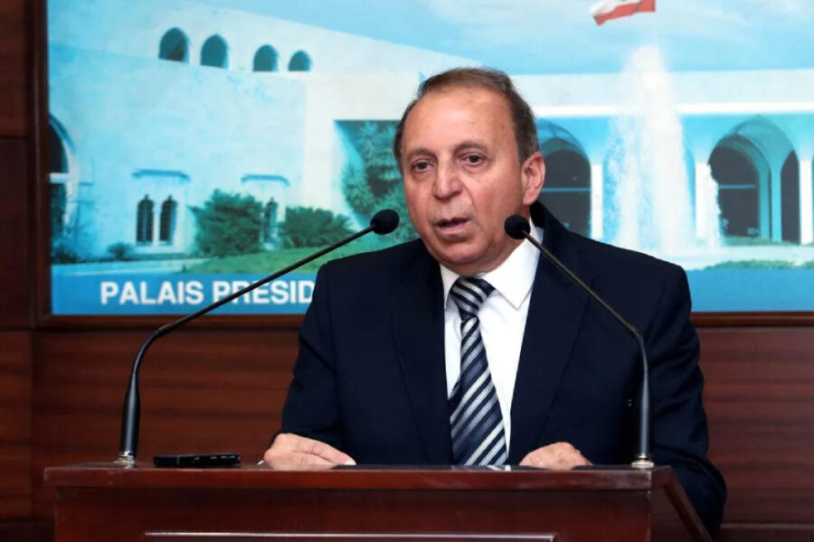 El ministro libanés de los Desplazados, Issam Charafeddine en el Palacio Baabda en Beirut, Líbano, el 4 de julio de 2022. Foto: Presidencia del Líbano.