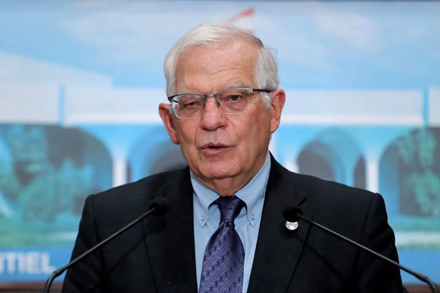 El jefe de política exterior de la Unión Europea, Josep Borrell, habla en el palacio presidencial en Baabda, Líbano, el 19 de junio de 2021. Foto: Reuters.