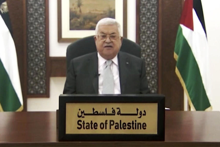 Mahmoud Abbas brinda su discurso pregrabado transmitido en la Asamblea General de la ONU el 25 de septiembre de 2020 (Foto: ONU).
