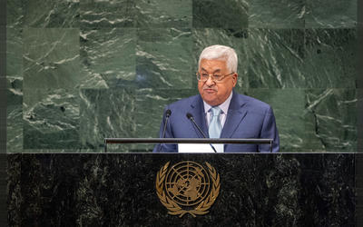 Discurso del Presidente Mahmud Abbas ante la Asamblea General de la ONU | Septiembre 27, 2018 (Foto ONU / Cia Pak) Discurso del Presidente Mahmud Abbas ante la Asamblea General de la ONU | Septiembre 27, 2018 (Foto ONU / Cia Pak)