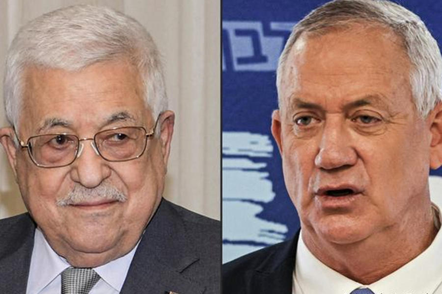 El presidente palestino Mahmoud Abbas, a la izquierda, y el ministro de Defensa israelí a la derecha. Foto: AFP.