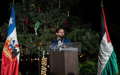 Presidente de Chile, Gabriel Boric Font, brinda su mensaje durante evento navideño en el Club Palestino | Santiago, Diciembre 21, 2022 (Foto: Presidencia Chile)