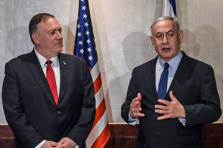 Mike Pompeo junto a Netanyahu. (FOTO: AFP)