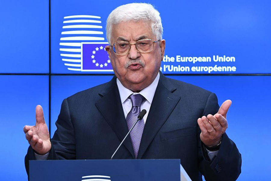 Presidente palestino Mahmoud Abbas diserta frente al Consejo de la Unión Europea. Enero, 2018 (Foto Emmanuel Dunand / AFP).