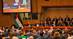 El presidente de la Autoridad Palestina, Mahmoud Abbas, habla en un evento de la ONU que conmemora la Nakba palestina, en Nueva York, el 15 de mayo de 2023. Foto: WAFA.