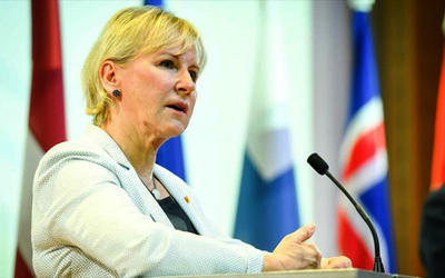 La ministra sueca de Exteriores, Margot Wallstrom, ofrece una rueda de prensa en Jurmala (Letonia) | Junio 3, 2019 (Foto: AFP) La ministra sueca de Exteriores, Margot Wallstrom, ofrece una rueda de prensa en Jurmala (Letonia) | Junio 3, 2019 (Foto: AFP)