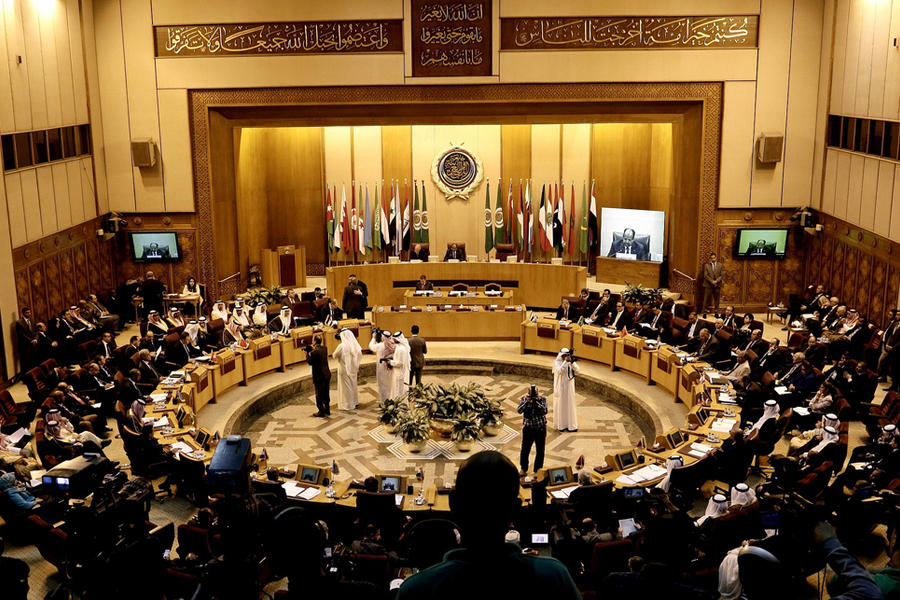 Cámara de sesiones de la Liga de los Estados Árabes en El Cairo (Archivo Nov. 2017 - Foto: Nariman El-Mofty / AP)