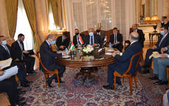 Reunión tripartita entre los ministros de Relaciones Exteriores de Egipto, Jordania e Irak | El Cairo. Octubre 13, 2020 (Foto: AFP)