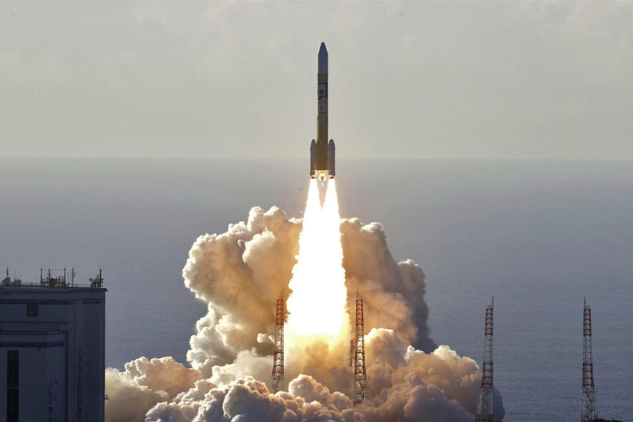 Despegue del cohete que transporta la sonda Amal, desarrollada por el Centro Espacial Mohammed Bin Rashid (MBRSC) en los Emiratos Árabes Unidos (EAU) para explorar Marte.