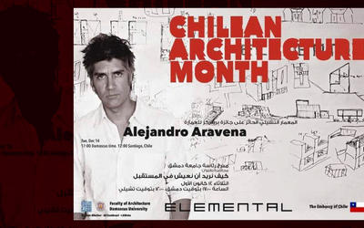 Alejandro Aravena cierra con una conferencia magistral el Mes de la Arquitectura Chilena en Siria Alejandro Aravena cierra con una conferencia magistral el Mes de la Arquitectura Chilena en Siria