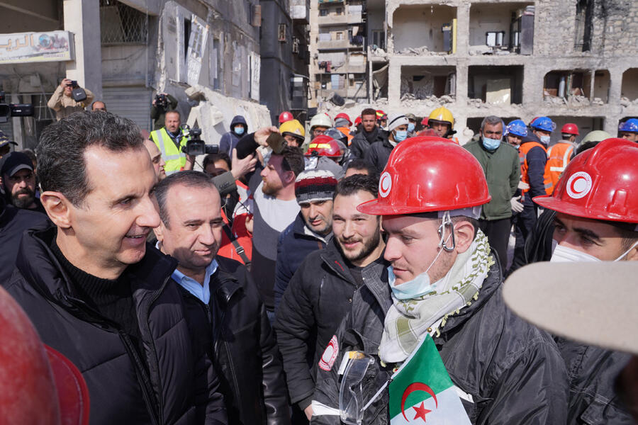 Alepo: el presidente Asad y la primera dama visitan zona de rescate
