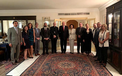 Despedida del Embajador de Siria, Dr. Sami Salameh, en la Residencia oficial argentina en Damasco (Foto: Embajada Argentina en Siria) Despedida del Embajador de Siria, Dr. Sami Salameh, en la Residencia oficial argentina en Damasco (Foto: Embajada Argentina en Siria)