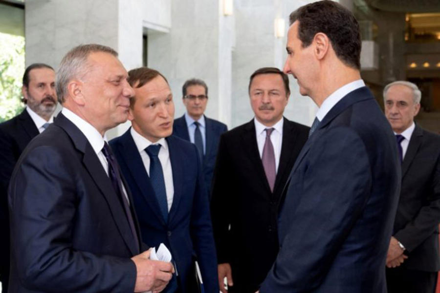 El presidente de Siria, Bashar al-Asad, recibe al viceprimer ministro de la Federación de Rusia, Yury Borisov | Damasco, Junio 22, 2021 (Foto: Presidencia siria)
