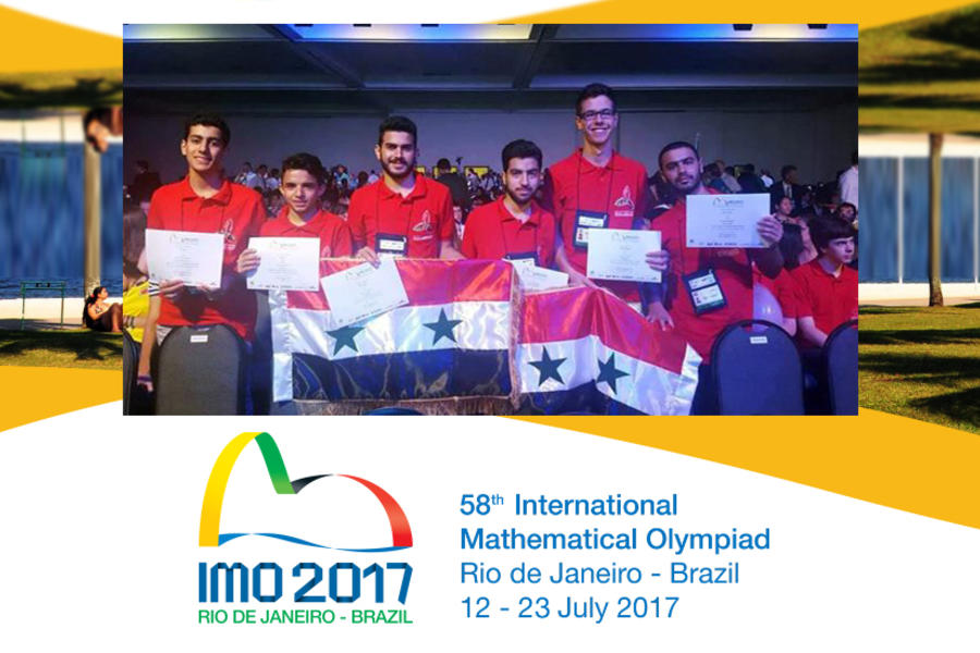 Equipo sirio en la 58º Olimpiada Internacional de Matemática. Río de Janeiro, Brasil - julio 2017 (Foto SANA).
