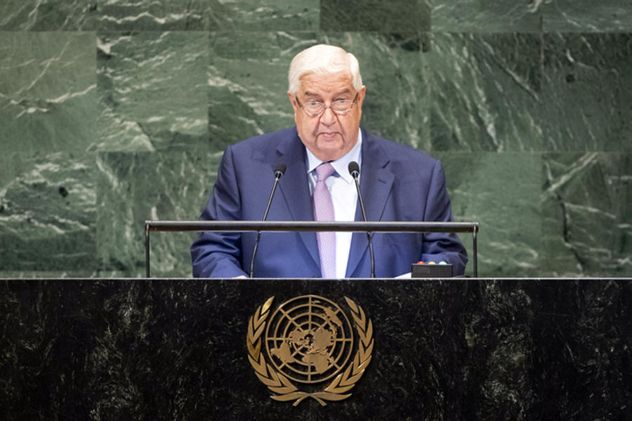 Discurso del Ministro Walid Al Moallem ante la Asamblea General de la ONU | Septiembre 29, 2018 (Foto ONU / Cia Pak)