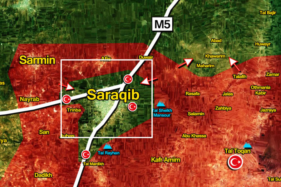 El EAS libera la ciudad de Saraqib en el cantón de Idleb | Febrero 6, 2020 (Mapa SF)
