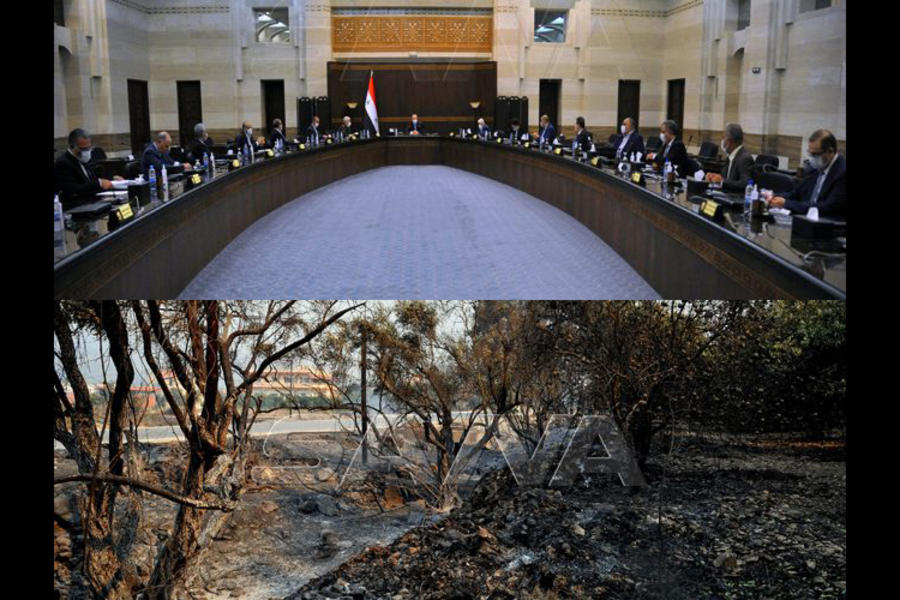 Reunión del Consejo de Ministros | Incendios sofocados y daños en la provincia de Lataquia (Fotos: SANA)