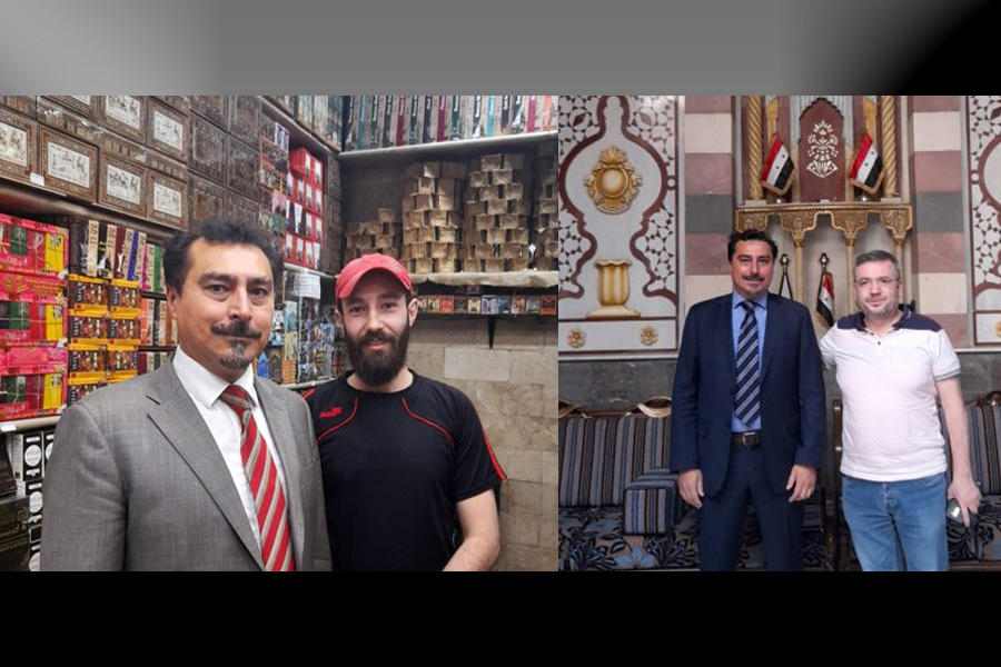 Patricio Brickle junto a los responsables de Sheikh R Company (izq.) y Daoud Brothers (der.) | Fotos: Embajada de Chile en Siria