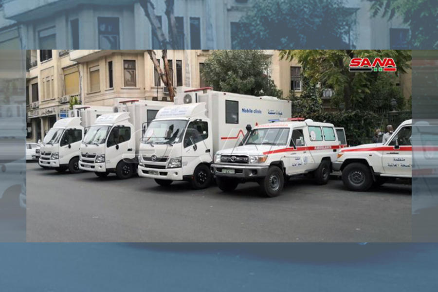 Ambulancias y clínicas móviles entregadas por la OMS a Siria  |  Damasco. Octubre 25, 2020 (Foto: SANA)