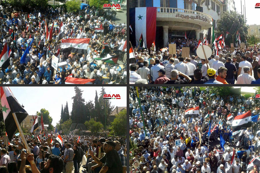 Manifestación popular en Sweida en rechazo al terrorismo económico de Washington | Junio 10, 2020 (Fotos: SANA)