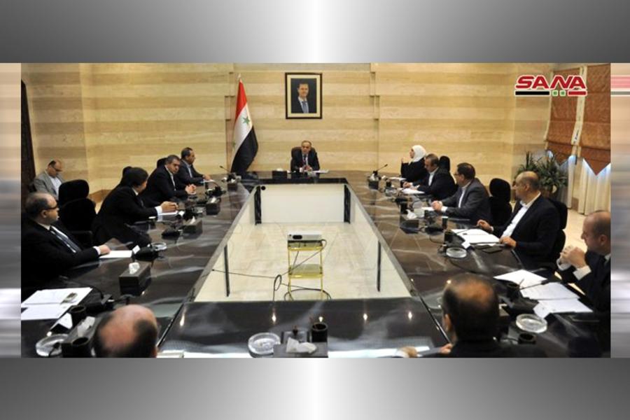 Reunión del Gabinete nacional presidida por el Primer Ministro Imad Khamis (Damasco  |  Mayo 6, 2020 – Foto: SANA)