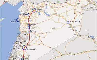 Extensión de la estratégica ruta M5 (Damasco-Alepo) Extensión de la estratégica ruta M5 (Damasco-Alepo)