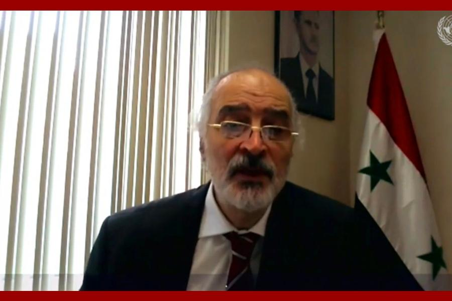 Representante Permanente de la República Árabe Siria, Dr. Bashar Al Jaafari, participando de sesiones del CSNU (Abril 29, 2020)