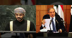 Ministros de Relaciones Exteriores de Omán, Badr bin Hamad Al Busaidi, y de Siria, Faisal Mikdad (Fotos: redes)