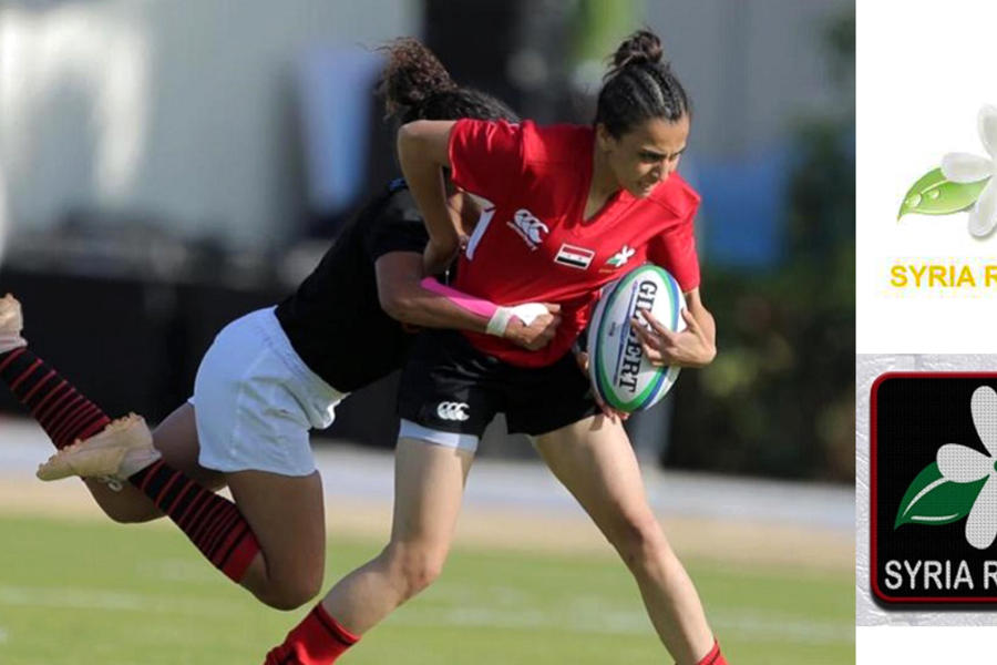 Partido disputado por la selección femenina siria de rugby