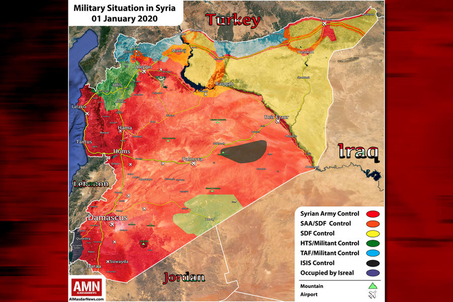 Situación militar en Siria | Enero 1, 2020 (Mapa AMN)