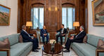 El presidente Bashar al-Asad recibe la visita del ex presidente del Líbano, Gral. Michel Aoun | Damasco, Junio 6, 2023 (Foto: Presidencia Siria)