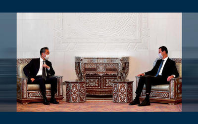 El presidente Asad recibió al ministro de Relaciones Exteriores de China, Wang Yi | Damasco, Julio 17, 2021 (Foto: Min. Rel. Ext. China) El presidente Asad recibió al ministro de Relaciones Exteriores de China, Wang Yi | Damasco, Julio 17, 2021 (Foto: Min. Rel. Ext. China)
