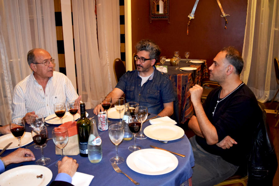Kamal Aljafari junto a Edgardo Bechara El Khoury y Yaoudat Brahim, director de DSL.