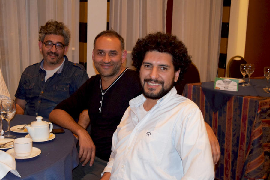 Kamal Aljafari junto a Edgardo Bechara El Khoury y Jodor Jalit.