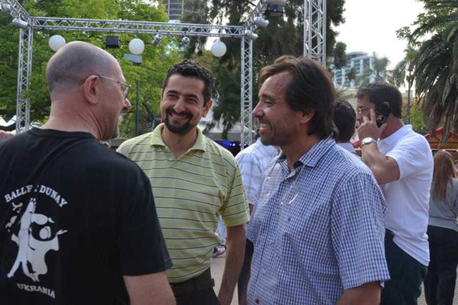 Director Nacional de Migraciones, Martín Arias Duval, junto al Secretario General de la FAC, Gustavo Osman Fagale.