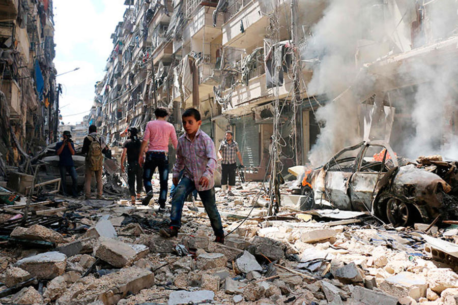 Alepo destruida por los combates contra el terrorista Frente Al Nusra (AFP 2015).