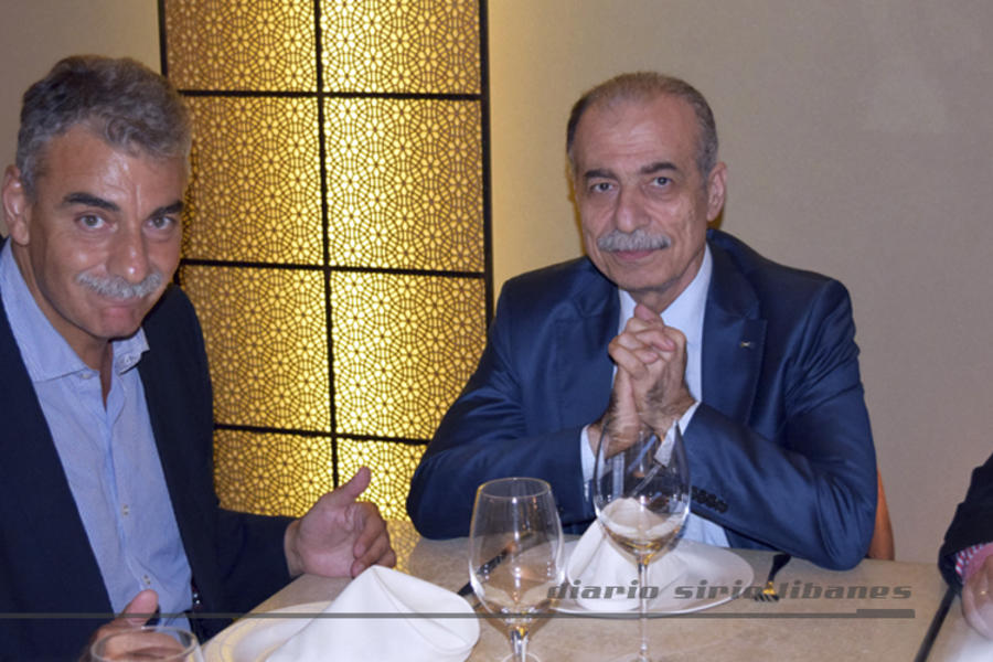 Cena en la sede Recoleta del CSLBA: Sr. Embajador del Estado de Palestina, Husni Abdel Wahed, junto a Daniel Attar, Presidente de la ABD. 
