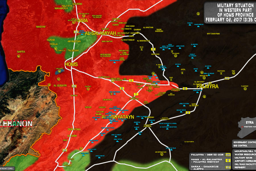 Frente de Palmira (Prov. de Homs) - (Mapa SouthFront).