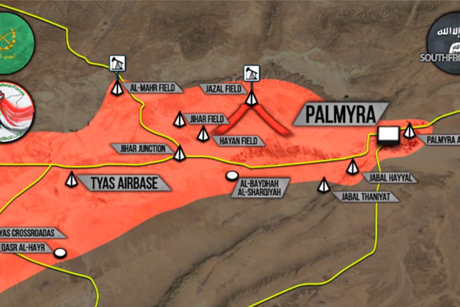 Frente de Palmira (Prov. de Homs), Marzo 6, 2017 - (Mapa SouthFront).