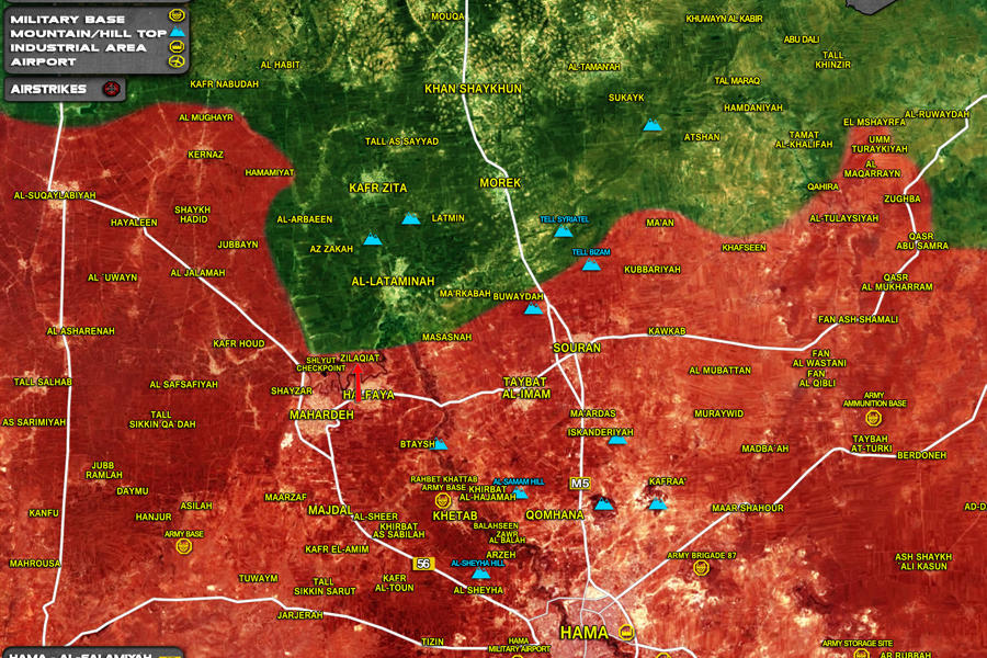Frente del norte de Hama (Prov. de Hama), Mayo 8, 2017 - (Mapa SouthFront). 