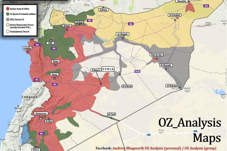 Situación bélica en Siria, Mayo 25, 2017 - (Mapa Oz_Analysis).